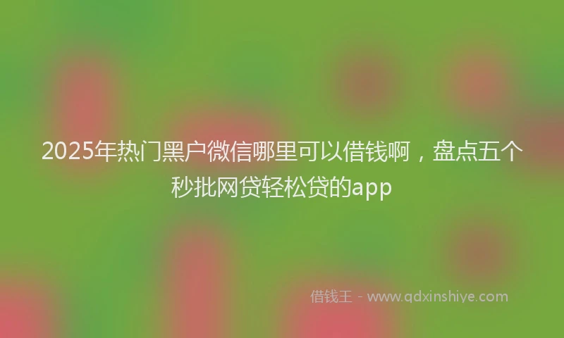 2025年热门黑户微信哪里可以借钱啊,盘点五个秒批网贷轻松贷的app