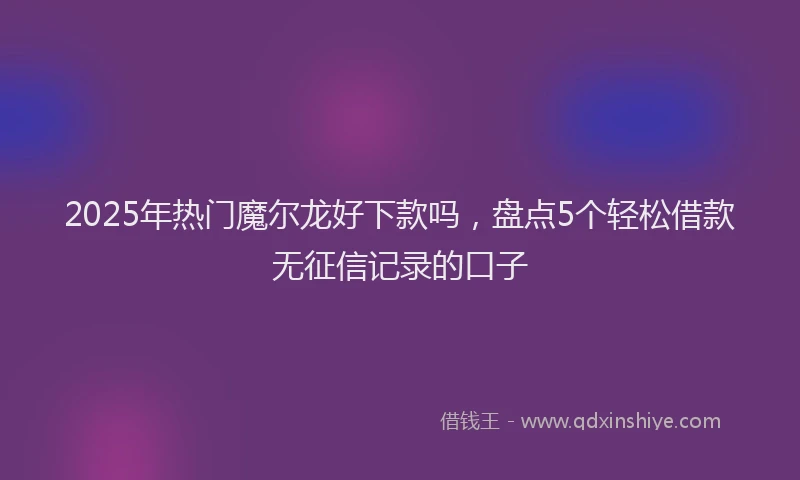 2025年热门魔尔龙好下款吗，盘点5个轻松借款无征信记录的口子