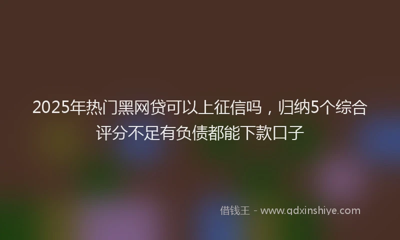 2025年热门黑网贷可以上征信吗，归纳5个综合评分不足有负债都能下款口子