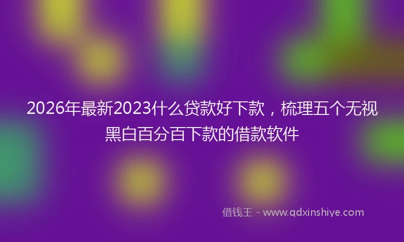 2026年最新2023什么贷款好下款，梳理五个无视黑白百分百下款的借款软件