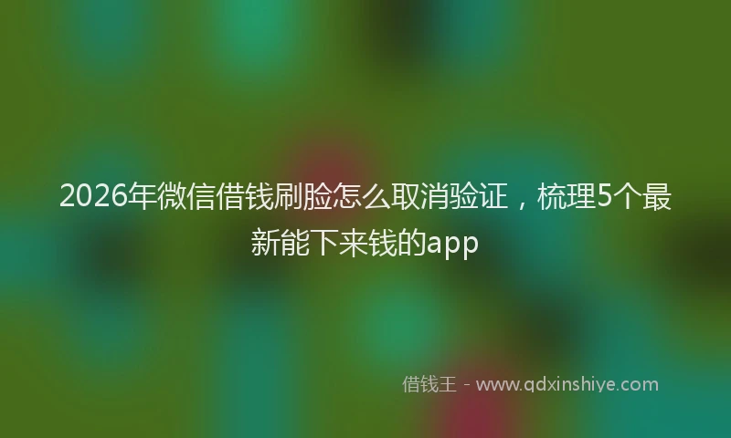 2026年微信借钱刷脸怎么取消验证，梳理5个最新能下来钱的app
