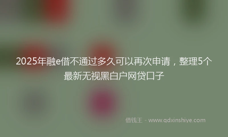 2025年融e借不通过多久可以再次申请,整理5个最新无视黑白户网贷口子