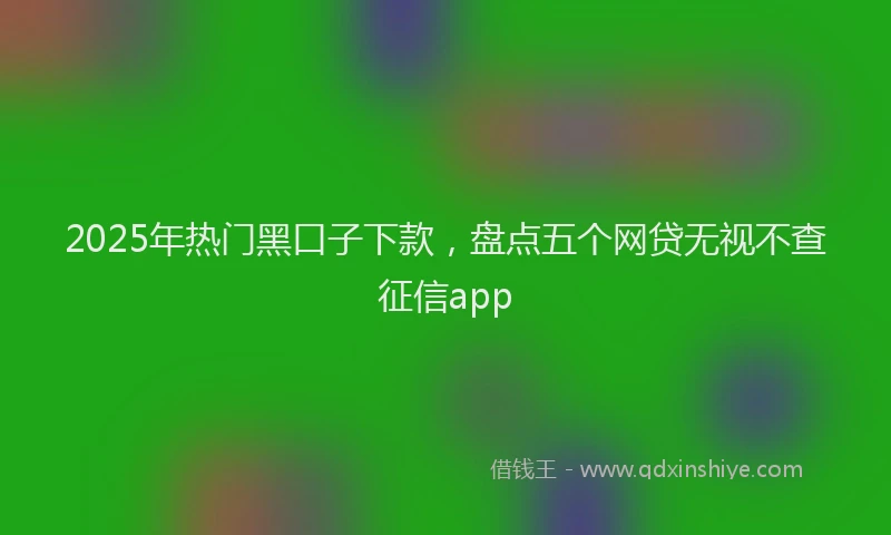 2025年热门黑口子下款，盘点五个网贷无视不查征信app