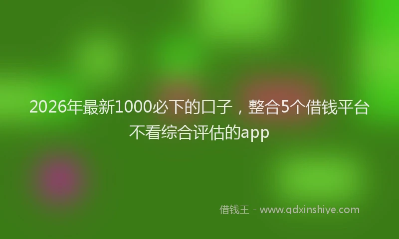 2026年最新1000必下的口子，整合5个借钱平台不看综合评估的app