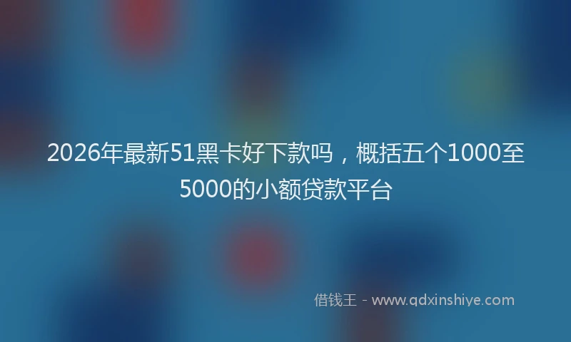 2026年最新51黑卡好下款吗，概括五个1000至5000的小额贷款平台