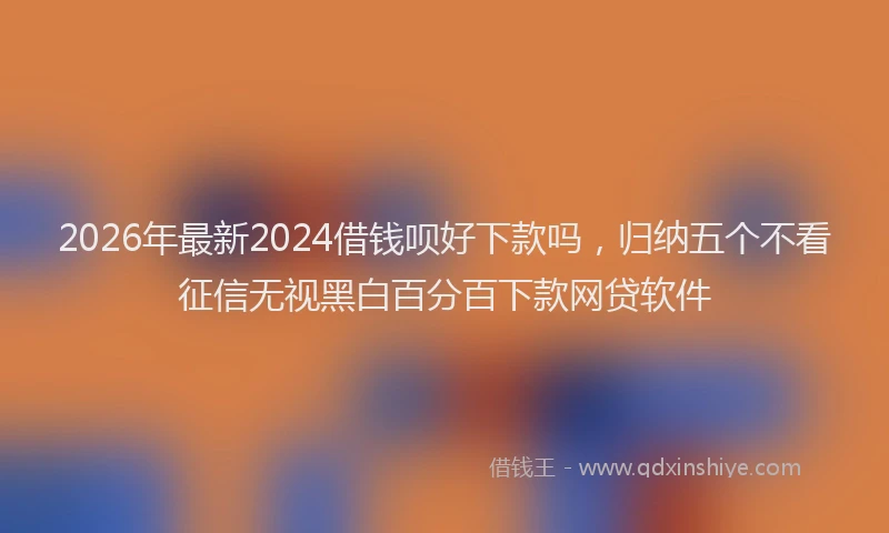 2026年最新2024借钱呗好下款吗,归纳五个不看征信无视黑白百分百下款网贷软件