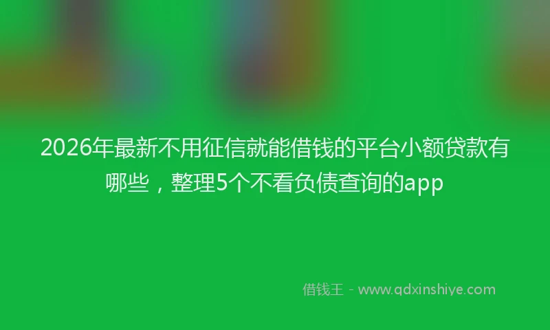 2026年最新不用征信就能借钱的平台小额贷款有哪些,整理5个不看负债查询的app