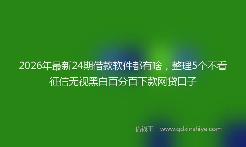 2026年最新24期借款软件都有啥，整理5个不看征信无视黑白百分百下款网贷口子