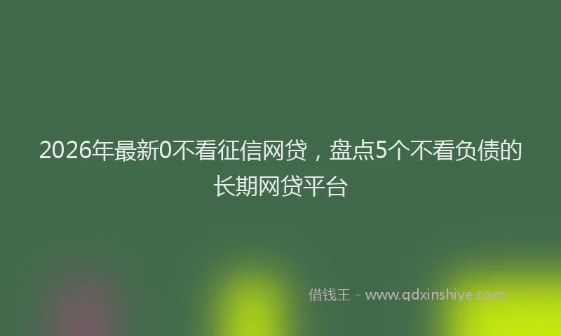 2026年最新0不看征信网贷,盘点5个不看负债的长期网贷平台