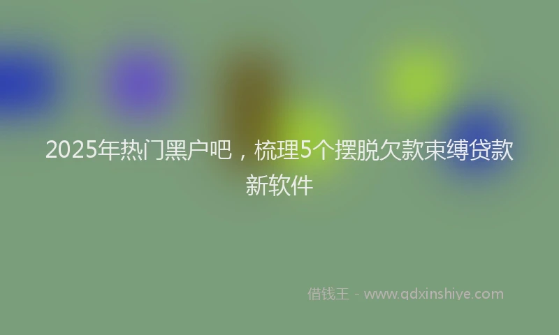 2025年热门黑户吧，梳理5个摆脱欠款束缚贷款新软件