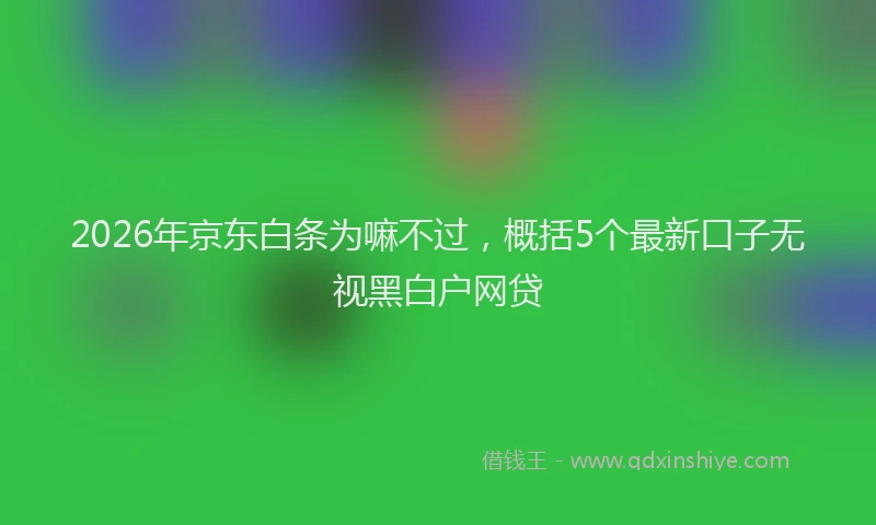 2026年京东白条为嘛不过，概括5个最新口子无视黑白户网贷