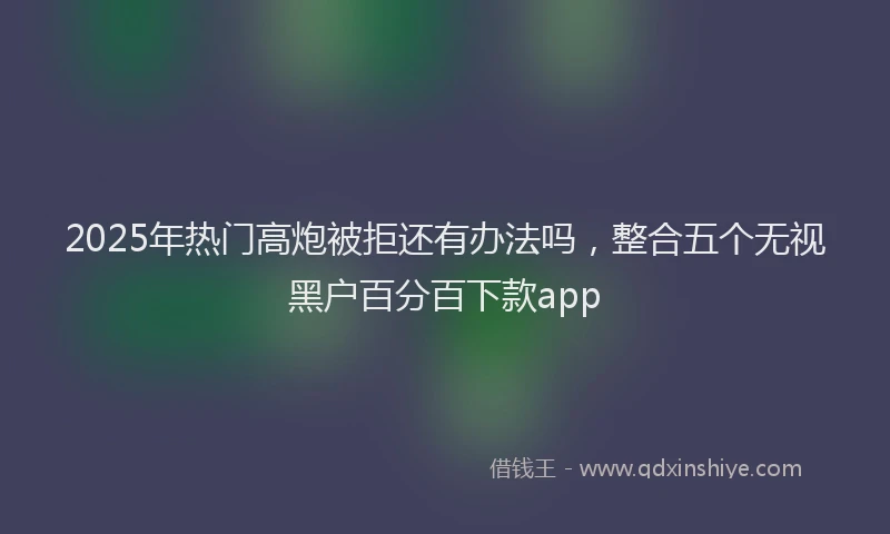 2025年热门高炮被拒还有办法吗，整合五个无视黑户百分百下款app