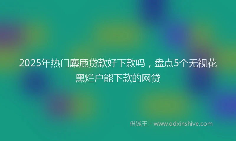 2025年热门麋鹿贷款好下款吗，盘点5个无视花黑烂户能下款的网贷
