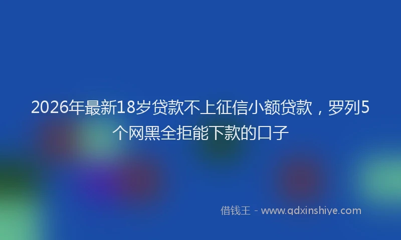 2026年最新18岁贷款不上征信小额贷款,罗列5个网黑全拒能下款的口子