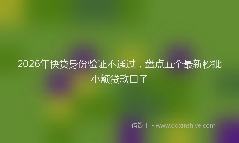 2026年快贷身份验证不通过，盘点五个最新秒批小额贷款口子