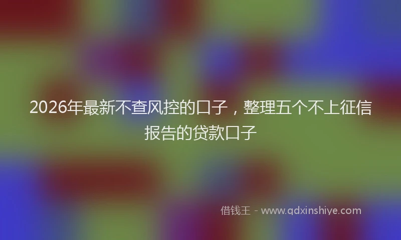 2026年最新不查风控的口子，整理五个不上征信报告的贷款口子