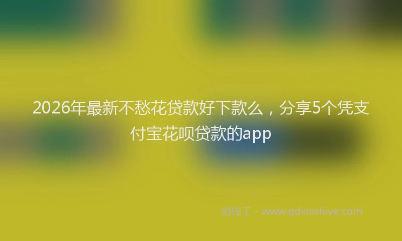 2026年最新不愁花贷款好下款么,分享5个凭支付宝花呗贷款的app