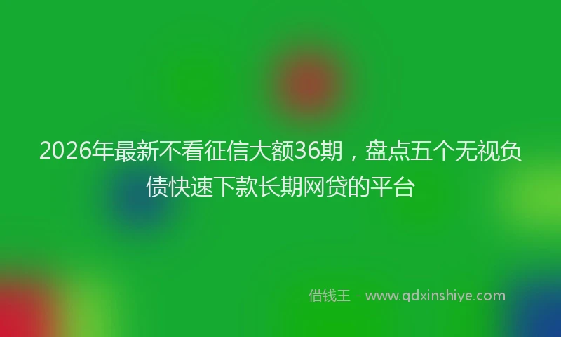 2026年最新不看征信大额36期，盘点五个无视负债快速下款长期网贷的平台