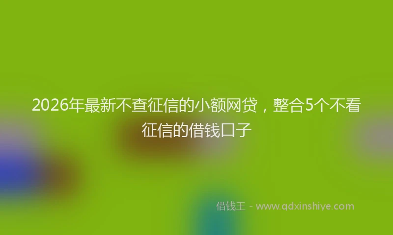 2026年最新不查征信的小额网贷，整合5个不看征信的借钱口子