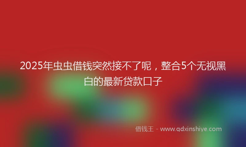 2025年虫虫借钱突然接不了呢,整合5个无视黑白的最新贷款口子