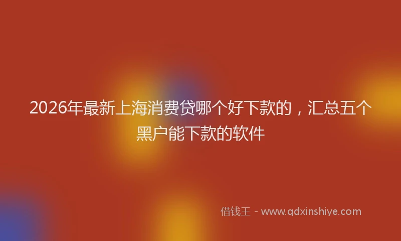 2026年最新上海消费贷哪个好下款的，汇总五个黑户能下款的软件