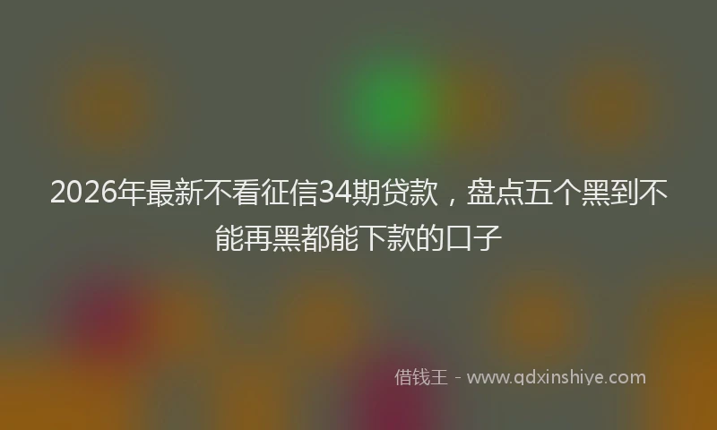 2026年最新不看征信34期贷款,盘点五个黑到不能再黑都能下款的口子