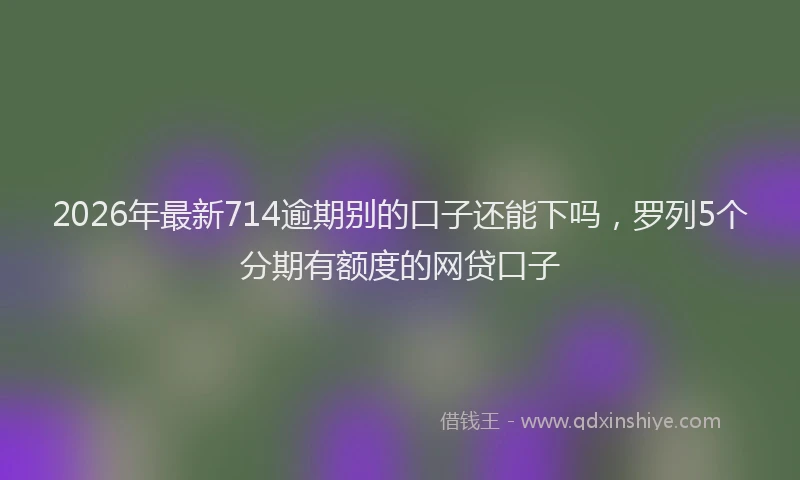 2026年最新714逾期别的口子还能下吗,罗列5个分期有额度的网贷口子