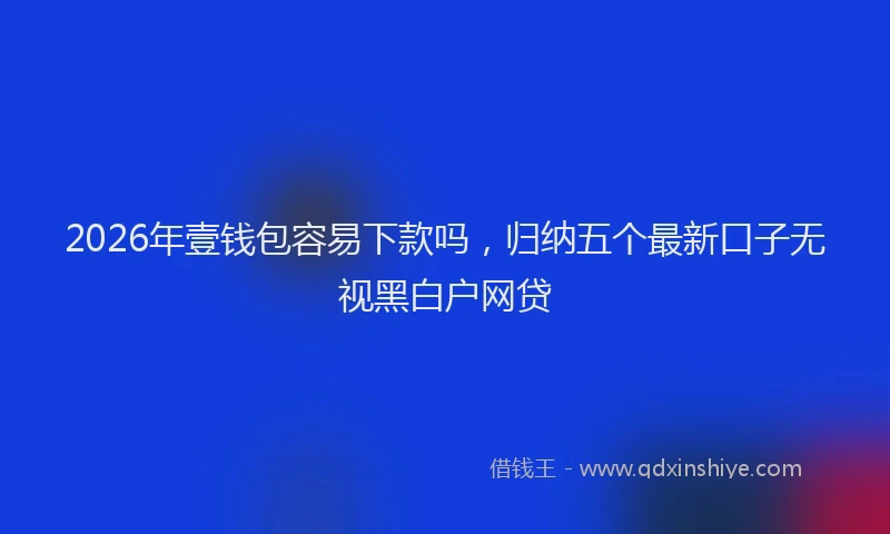 2026年壹钱包容易下款吗,归纳五个最新口子无视黑白户网贷