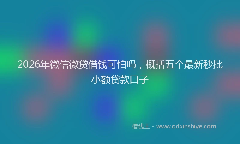 2026年微信微贷借钱可怕吗，概括五个最新秒批小额贷款口子