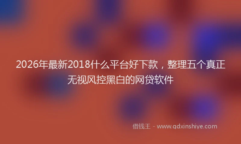 2026年最新2018什么平台好下款，整理五个真正无视风控黑白的网贷软件