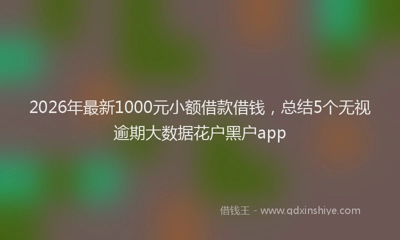 2026年最新1000元小额借款借钱，总结5个无视逾期大数据花户黑户app