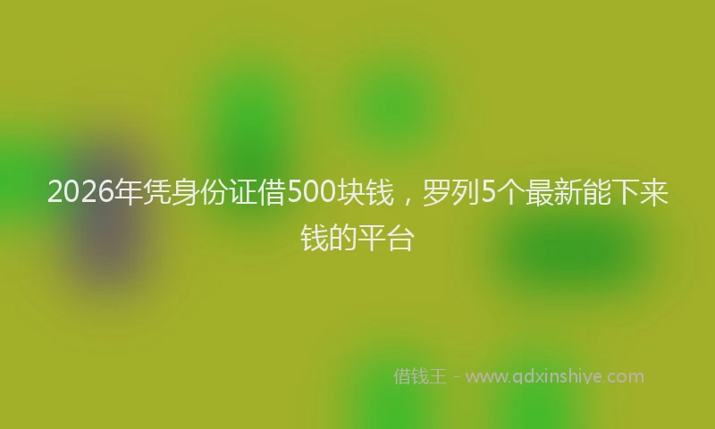2026年凭身份证借500块钱，罗列5个最新能下来钱的平台