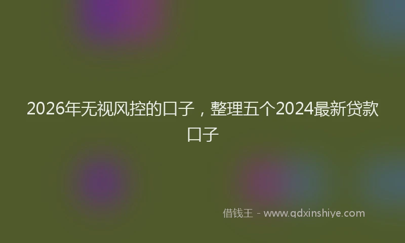 2026年无视风控的口子,整理五个2024最新贷款口子