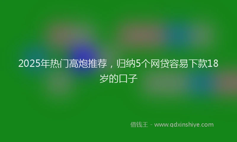 2025年热门高炮推荐，归纳5个网贷容易下款18岁的口子