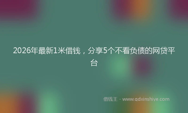 2026年最新1米借钱,分享5个不看负债的网贷平台