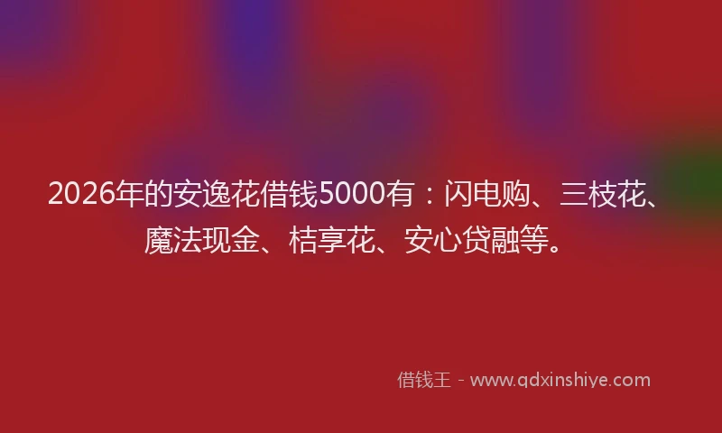 2026年的安逸花借钱5000有:闪电购、三枝花、魔法现金、桔享花、安心贷融等。