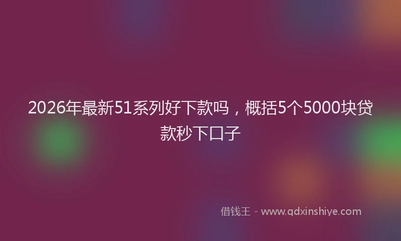 2026年最新51系列好下款吗，概括5个5000块贷款秒下口子