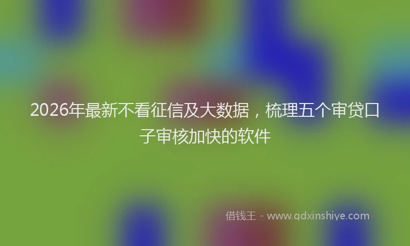 2026年最新不看征信及大数据,梳理五个审贷口子审核加快的软件