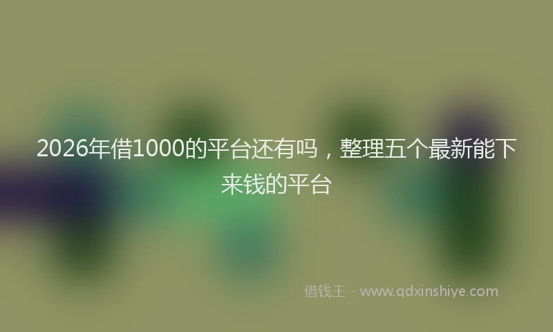 2026年借1000的平台还有吗，整理五个最新能下来钱的平台