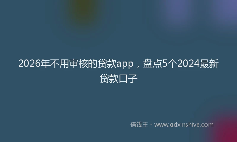 2026年不用审核的贷款app，盘点5个2024最新贷款口子