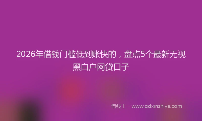2026年借钱门槛低到账快的，盘点5个最新无视黑白户网贷口子