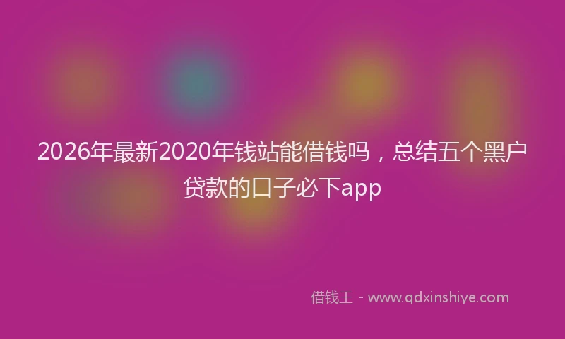 2026年最新2020年钱站能借钱吗，总结五个黑户贷款的口子必下app