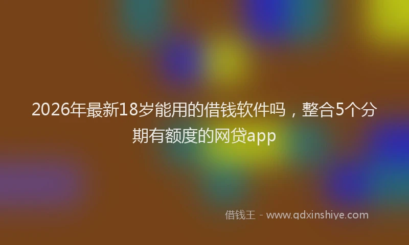 2026年最新18岁能用的借钱软件吗，整合5个分期有额度的网贷app