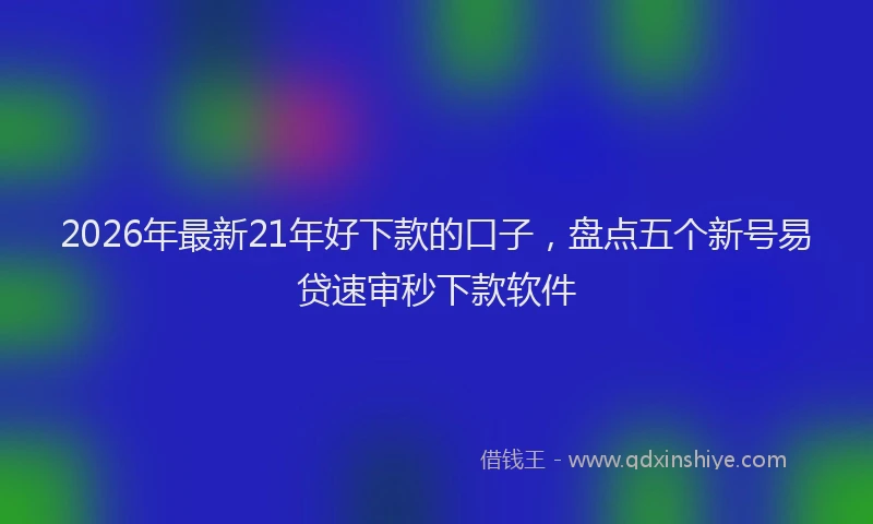 2026年最新21年好下款的口子，盘点五个新号易贷速审秒下款软件