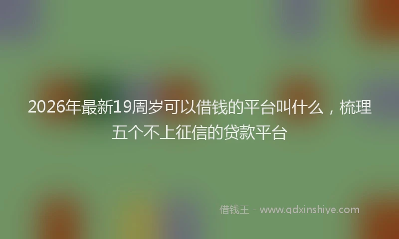 2026年最新19周岁可以借钱的平台叫什么，梳理五个不上征信的贷款平台