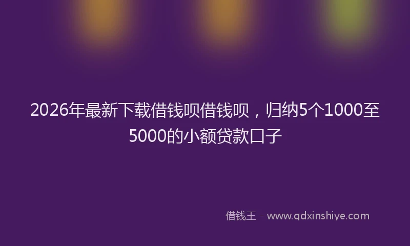 2026年最新下载借钱呗借钱呗,归纳5个1000至5000的小额贷款口子