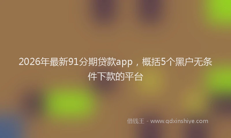 2026年最新91分期贷款app，概括5个黑户无条件下款的平台