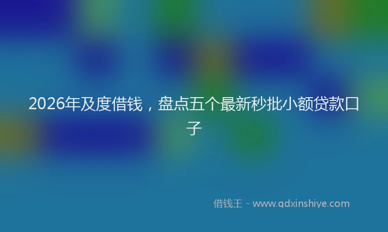 2026年及度借钱，盘点五个最新秒批小额贷款口子