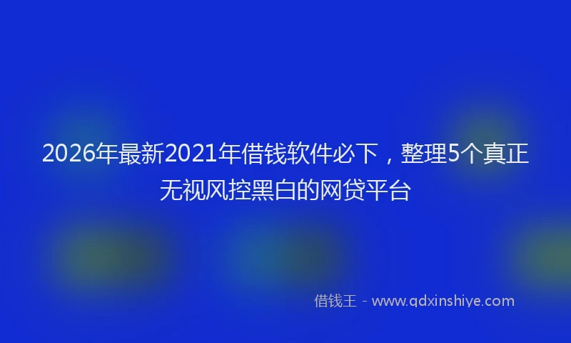 2026年最新2021年借钱软件必下，整理5个真正无视风控黑白的网贷平台