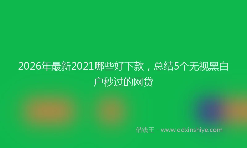2026年最新2021哪些好下款，总结5个无视黑白户秒过的网贷